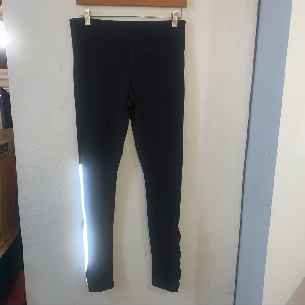Lululemon Black Leggings Tights Pants Ruched Speed Tight Reflective 28” Size 8!